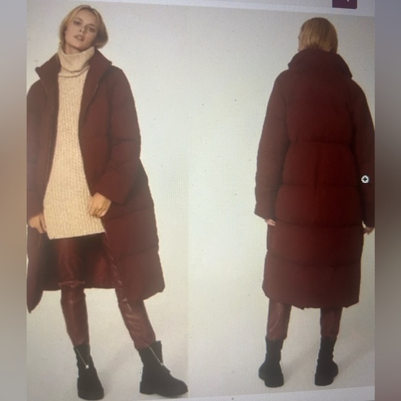 Sweet Baby Jamie long line burgundy full zip puffer coat, ladies size XS Ruby - Picture 11 of 11